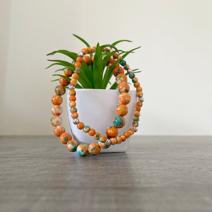 Summer Storm Stone Bracelet Set | Boho UK