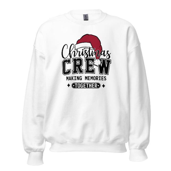 Christmas family sweatshirt, perfect for those photo moments.  White sweatshirt offering comfort and warmth.