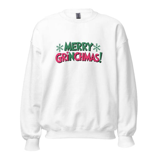 Festive Merry Grinchmas christmas sweatshirt.