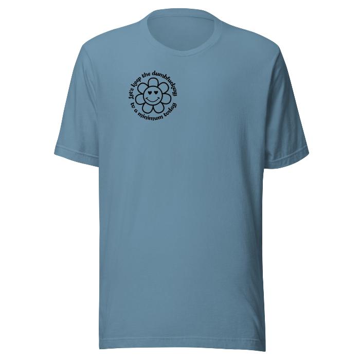 Comfortable and soft t-shirt with small front print.  Also has large back print and is available in a range of sizes.