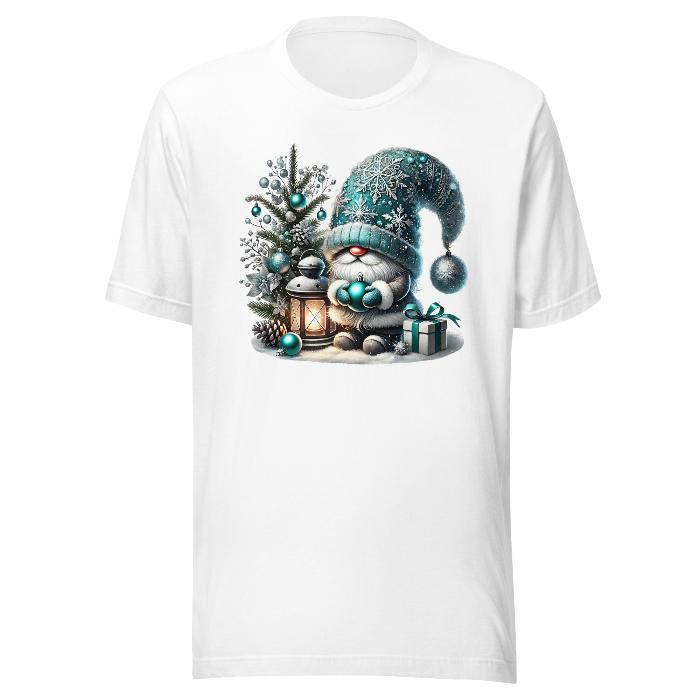 Whimsical christmas gnome t-shirt.