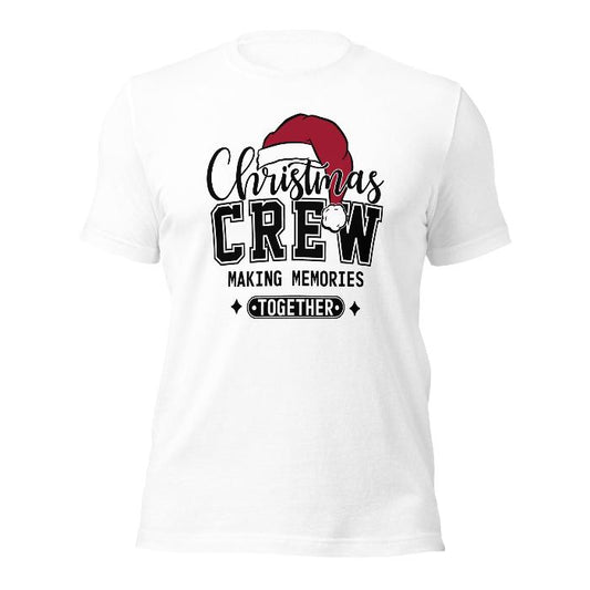 Christmas Crew T-Shirt in white.  Vibrant print and variety of sizes.